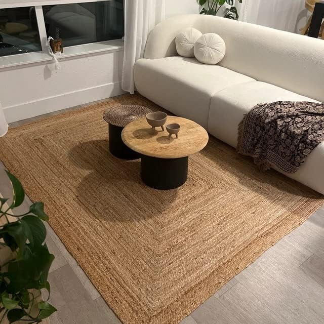 Alfombra Trenzada KEMA de Yute 183x274 cm Rústica Reversible