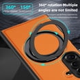 thumbnail image 3 of ELEHOLD Leather Case for Samsung Galaxy Z Fold 7,Strong Magnetic Compatible with Mag Safe 360 Rotation Ring Kickstand Function Anti-Scratches Protective Case for Samsung Galaxy Z Fold 7,Orange, 3 of 7