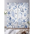 thumbnail image 4 of Starfish Conch Sheer Curtains 108 Inch Long 2 Panels, Shell Bubbles Blue Ocean Coastal Light Filtering Rod Pocket Curtains, Sheer Voile Drapes for Living Room Bedroom, 52"x108", 4 of 8