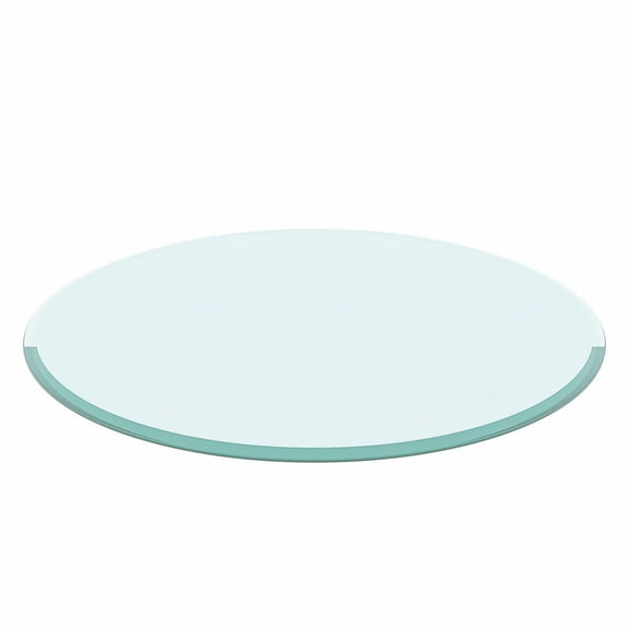 Topcobe 40 Inch Round Glass Table Top - Tempered - 1/2" Thick- Beveled Polished