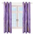 thumbnail image 4 of Colorful Marble Purple Gilded Gold 2 Panels Blackout Curtains for Bedroom Living Room Drapes Kitchen Room Window Blackout Curtain Grommet, 4 of 6