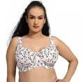 thumbnail image 3 of Valcatch Women's Underwire Bra Minimizer Floral Bra Unlined Unpadded Plus Size Full Coverage Bra, 3 of 8