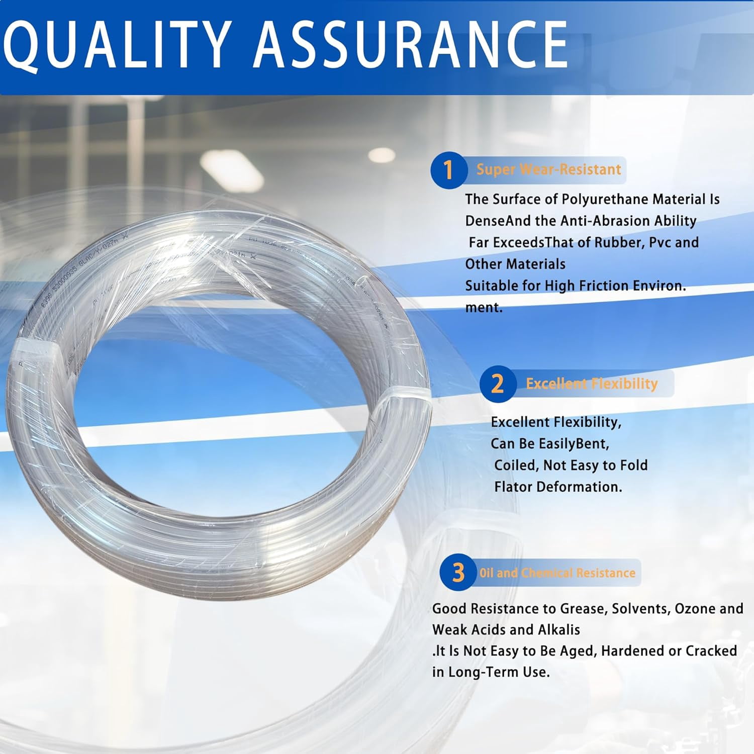 PNEUMATIC Transparent 8mm OD 5mm ID Polyurethane PU Air Hose Pipe Tube 5 Meter 16.4ft for Air Line or Fluid Transfer Transparent