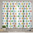 thumbnail image 2 of Ambesonne Abstract Valance & Curtain, Colored Big Polka Dots, 55"x45", Multicolor, 2 of 6