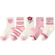 thumbnail image 1 of 5 pares de calcetines lindos de moda para niñas con patrón de flores de corazón media pantorrilla calcetines de algodón para niñas calcetines deportivos cálidos y cómodos talla de zapato XXL 38-42, 1 of 5