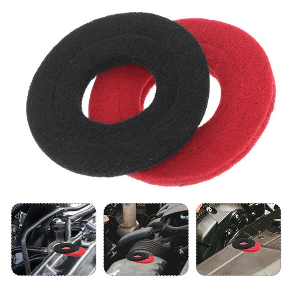 HOOWIFFY 10Pcs Round Spacer Washer Kit Felt Battery Terminal Protectors Assorted Colors