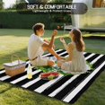 thumbnail image 4 of Flower Wreath Outdoor Rug for Patio/Deck/Porch, Non-Slip Large Area Rug 5 x 7 Ft, Farmhouses Bow-Knot Black Stripes Indoor Outdoor Rugs Washable Area Rugs, Reversible Camping Rug Carpet Runner, 4 of 8
