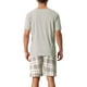 thumbnail image 3 of INSPIRAR CHIC Conjunto de Pijama para Hombre de Camiseta de Manga Corta con Pantalones Cortos de Cuadros L Gris, 3 of 5