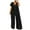 Black, variant on Uaswgudfs Women's 2025 Summer Cap Sleeve Jumpsuits Deep V Neck Button Onesie Wide Leg Pants Rompers Black L