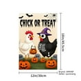 thumbnail image 4 of AMHNF Chick or Treat Halloween Flag with Witch Hat Chicken and Pumpkin Lanterns Linen Garden Flag for Halloween Home Outdoor Garden Yard Decor 12x18 inch, 4 of 5