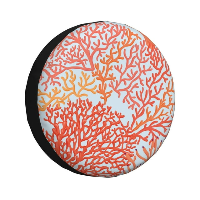 Fotbe Corals Funda de Llanta de Repuesto con Estampado, Engrosada, Ajuste Universal para Jeep, Remolque, RV, SUV, Camión-14 inch