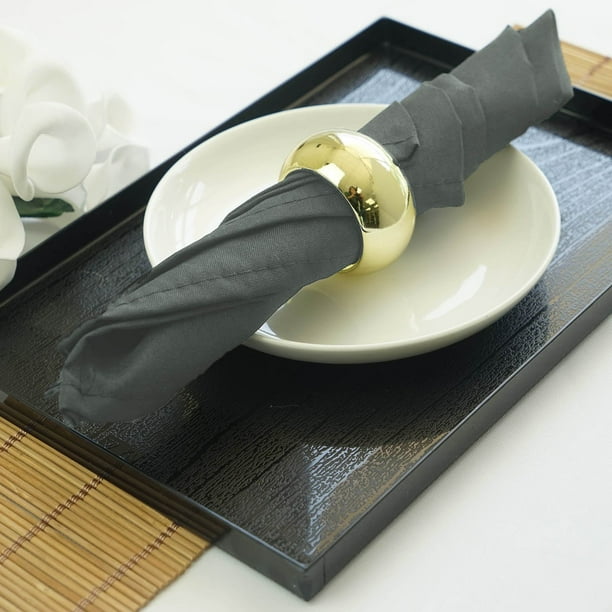 Efavormart 5 Pack Charcoal Gray Seamless Cloth Dinner Napkins