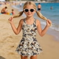 thumbnail image 3 of DISNIMO Girls Swimdress Horse Print One Piece Swimsuit Bathing Suit with Skirted Hawaiian Beach Swim Dress Sleeveless U Neck Swimwear for Summer Vacation, 3 of 8