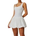thumbnail image 3 of Vestido de Tenis de para Mujer, Cuello Cuadrado, Sin Mangas, para Entrenamiento, Golf, Deportivo, Pantalones Cortos Integrados con Bolsillos M, 3 of 9