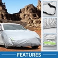 thumbnail image 3 of Unique Bargains Front Half Car Cover Waterproof  214x110cm Outdoor Half Cover for Car Aluminum Film Silver Tone, 3 of 6