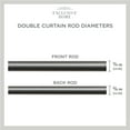 thumbnail image 4 of Exclusive Home White Mosaic Double Curtain Rod and Finial Set, Gunmetal, 66"-120", 4 of 7