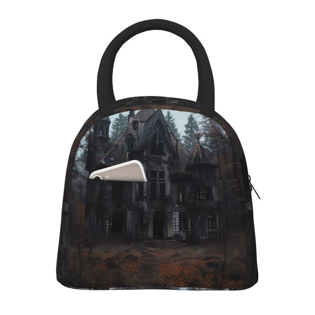 Disketp Gloomy Mansion Forest Scene Bolsa Térmica para Almuerzo, Lonchera con Abertura Amplia y Gran Capacidad, Organizador Reutilizable para Mujeres, Hombres y Adultos