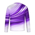 thumbnail image 4 of Blusas y camisas de manga larga con cuello redondo para hombre, blusa informal de manga larga con cuello redondo y estampado de rayas, blusa de poliéster para hombre, 4 of 4