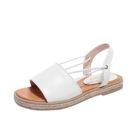 

GWAABD Women s House Shoes Vintage Women Breathable Flat Anti Skidding Open Toe Beach Shoes Rome Sandals