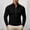 Black, variant on Half-Zip Stand Collar Solid Rib-Knit Pullover, Smooth Textured Knit Fabric for Short Weekend Trips Black L