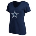 thumbnail image 2 of Women's Fanatics George Pickens Navy Dallas Cowboys Plus Size Name & Number V-Neck T-Shirt, 2 of 3