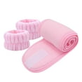thumbnail image 3 of Juego de 3 diademas y muñequeras para lavado facial, deportivas, de yoga, para mujeres y niñas, regalos suaves Rosa, 3 of 9