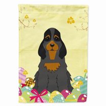 Caroline's Treasures BB6093GF Easter Eggs Cocker Spaniel Black Tan Flag Garden Size , Small, multicolor