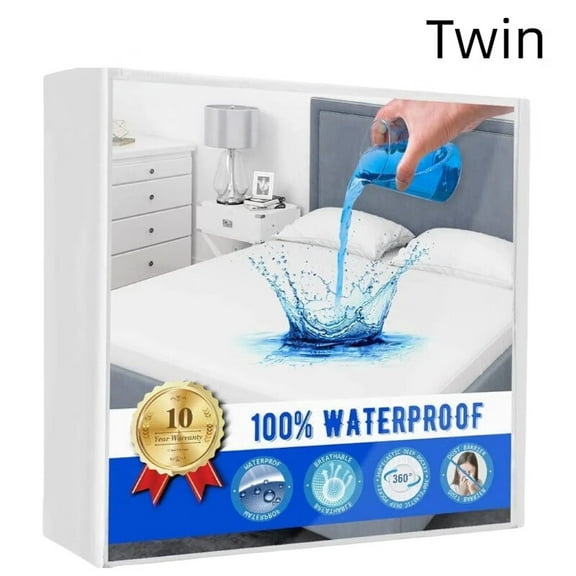 Twin Mattress Protector Waterproof Mattress Topper Cover Super Noiseless Soft & Breathable for Kids Bed Cover,Terry Twin Mattress Pad for Kids Pets Adults Fitted Bed Sheets Twin 39"x75"