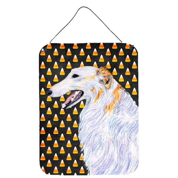 Borzoi Candy Corn Halloween Portrait Wall or Door Hanging Prints