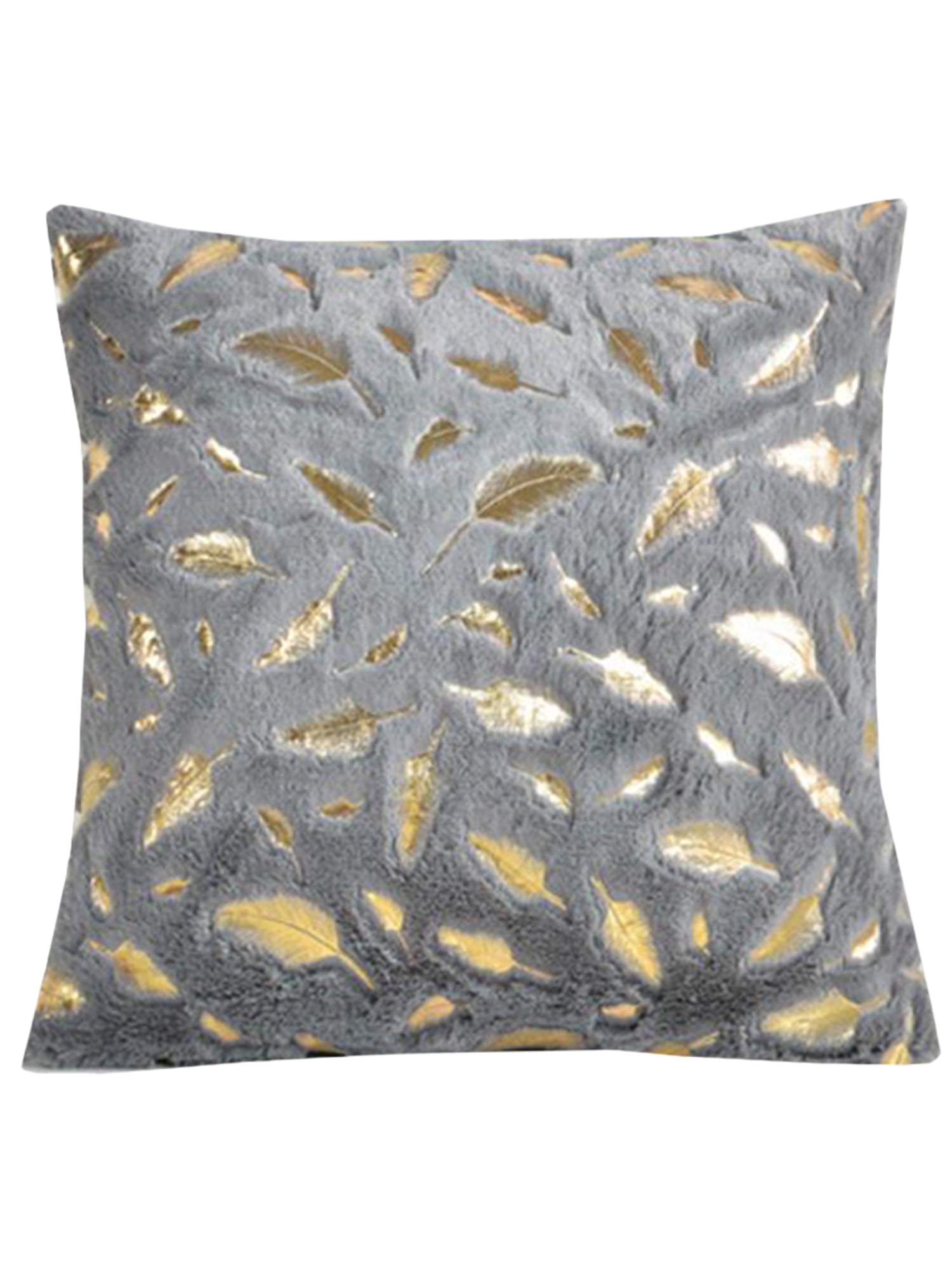 Luxury Large Gold Feather Plush Fur Soft Cushion Cover Pillow Case Home Decor