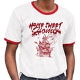 thumbnail image 2 of Home Sweet Home Haunted Ringer Tee Shirt Unisex 2X-Large White/Red, 2 of 5