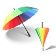 thumbnail image 1 of TFixol 16K Rainbow Automatic Umbrella with Long Handle, Durable Polyester Canopy, Windproof Aluminum Frame, One-Touch Open, 37.4in Coverage for Sun and Rain Protection, 1 of 6