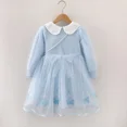 thumbnail image 4 of Vestido de princesa Disney Frozen Elsa para niñas, ropa de otoño para niños, fiesta de cumpleaños, manga larga, con bolsa, 2 a 8 años, 4 of 5