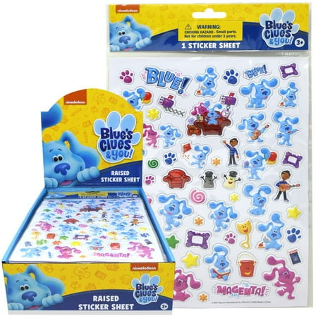 Blues Clues Raised Sticker Sheet in Poly Bag with a Header Card in Counter Display