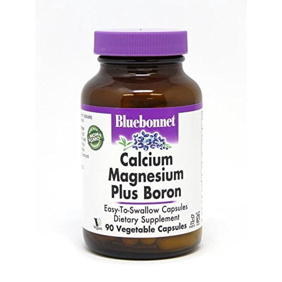 Bluebonnet Nutrition Calcium Magnesium Plus Boron Vegetarian Capsules, 90 Count