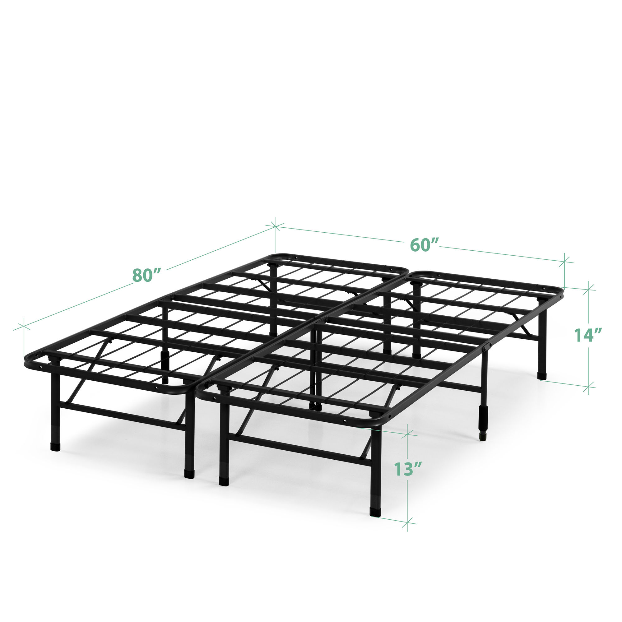Zinus 14" Black Metal SmartBase® Tool-Free Assembly Mattress Foundation, Queen - image 4 of 11