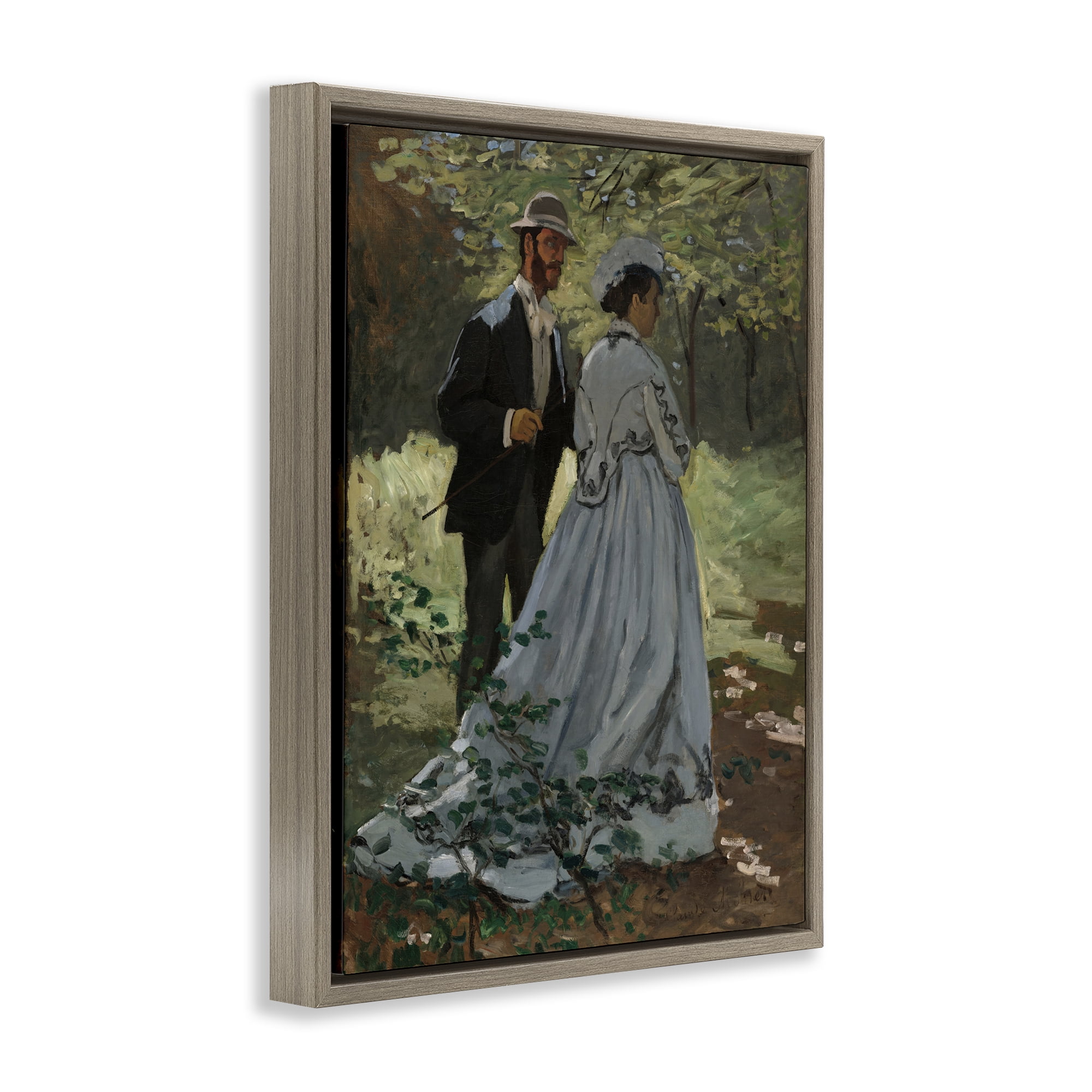 Stupell Industries Bazille & Camille in Nature Brown Framed Floater Canvas Wall Art, design by Tina LeCour