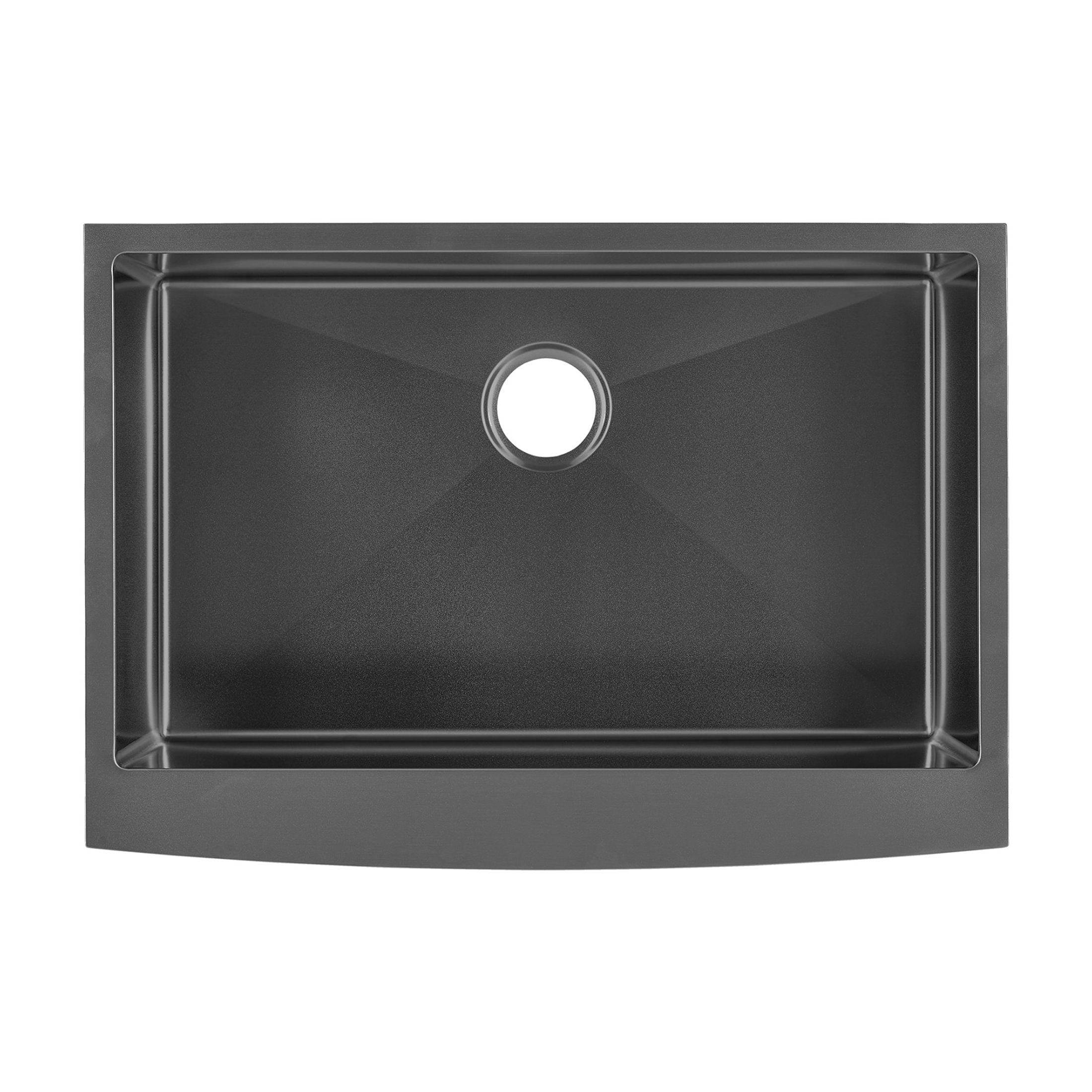 Rivage 30 x 21 Stainless Steel, Single Basin, Farmhouse Kitchen Sink with Apron in Black