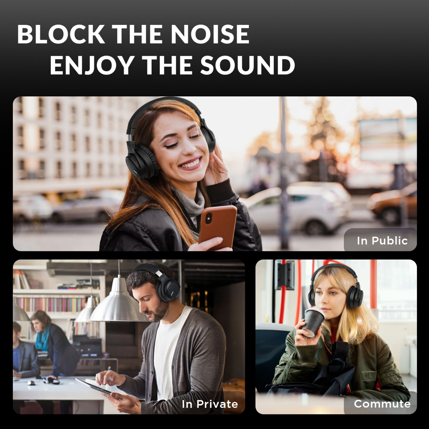 Swfoer Active Noise Cancelling Wireless Over-Ear Headphones photo 4