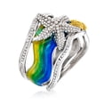 thumbnail image 5 of Ross-Simons Multicolored Enamel Starfish Ring in 2-Tone Sterling Silver, Women's, Adult, 5 of 5
