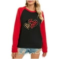 thumbnail image 4 of VALMASS Chandails Surdimensionnés de la Saint-Valentin pour Femmes Manches Raglan Col Rond Hauts Décontractés Amples Imprimés Blouses (2TG, Noir-E), 4 of 5