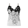 thumbnail image 5 of USSUMA Sexy V Neck Lace Trim Cami Tank Tops Women's Rose Print Metal Ring Chain Slim Sleeveless Blouses Short Shirts, 5 of 5