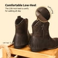 thumbnail image 4 of BURUDANI Girls’ Western Ankle Boots Cowgirl Riding Boots for Little & Big Kids, 4 of 4