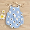 thumbnail image 4 of Newborn Infant Baby Girls Strap Sleeveless Romper Floral Sun Print Bodysuit Bubble One Piece Outfits Summer Clothes, 4 of 7