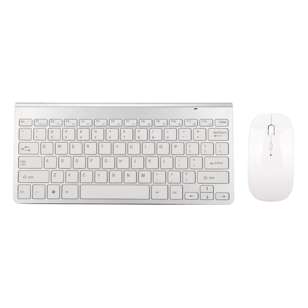 Combo de Teclado y Mouse Teclado Inalámbrico de 78 Teclas 24G con Botón de Silencio Recubrimiento UV Cómodo Ergonómico Ultrafino Teclado con Teclas Grabadas con Mouse
