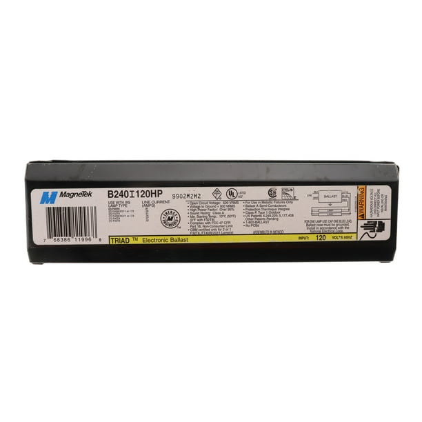 B240I120HP Electronic Fluorescent Ballast, 2Lamp, T12 F40T12