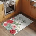 thumbnail image 2 of Area Rug 2 x 3 Ft, Spring Roses Indoor Accent Bathroom Rugs for Kitchen/Laundry Room, Garden Botanical Leaves Butterflies Washable Non-Slip Runner Floor Mat for Entryway, Living Room, 2 of 8