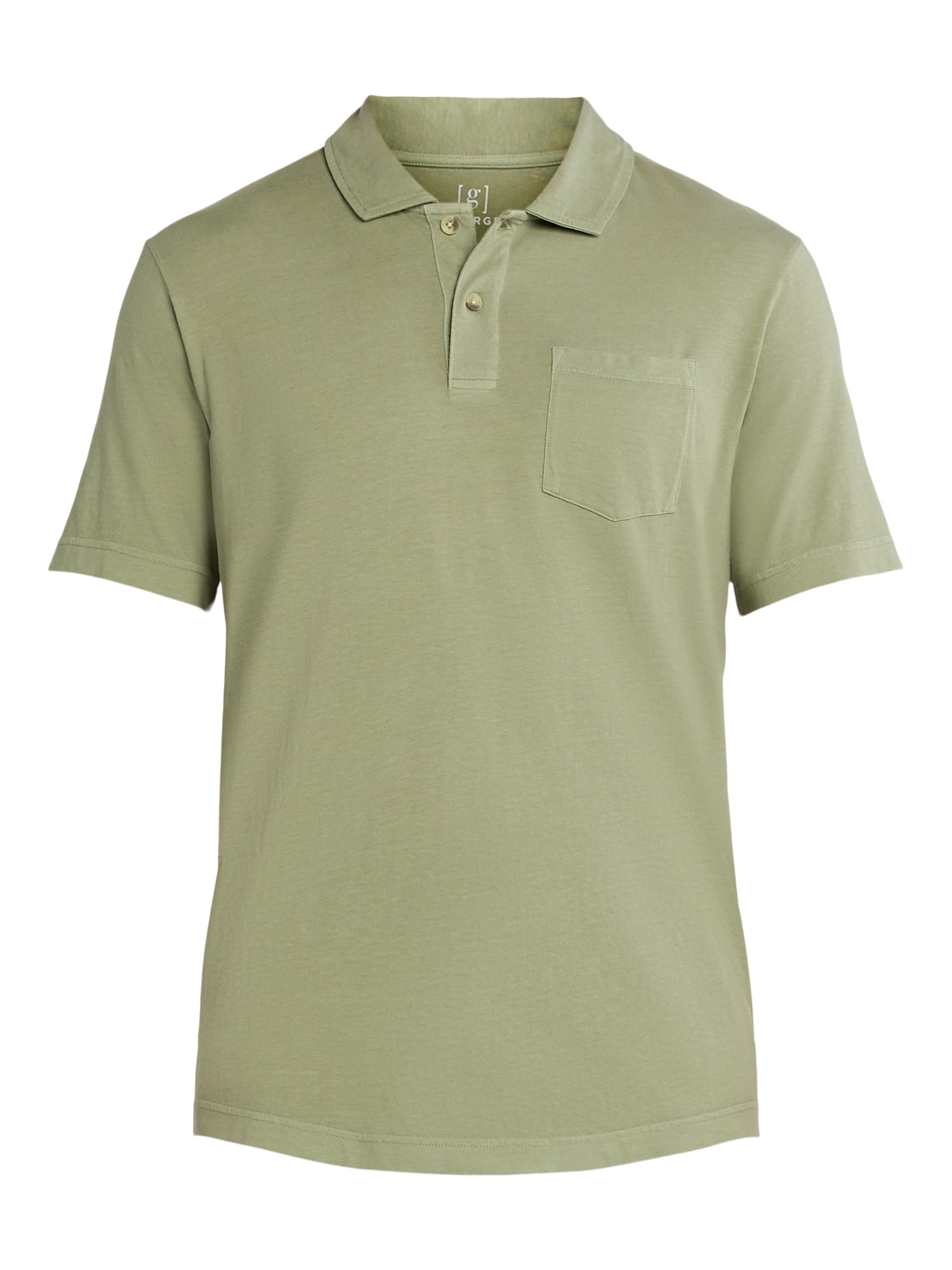 George Men's and Big Men's Sunwashed Cotton Polo Shirt with Short Sleeves, Sizes S-3XL