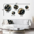 thumbnail image 4 of Designart "Deep Blue and Gold Blossom I" Floral Metal Wall Art Set of 5 Piece, 4 of 5