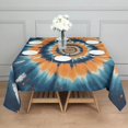 thumbnail image 3 of Orange Blue Tie Dye Spiral Pattern Square Tablecloth,Waterproof Square Table Cover,Wipeable Spillproof Washable Table Cover for Home Kitchen Party Decor 52"x52"(132x132cm), 3 of 6